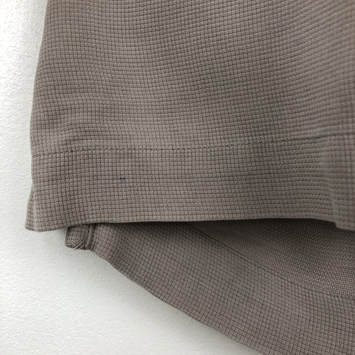 Perry Ellis Short Sleeve Open Collar Silk Shirt Box Shirt Men's XL silk Khaki type beige Vintage Second Hand