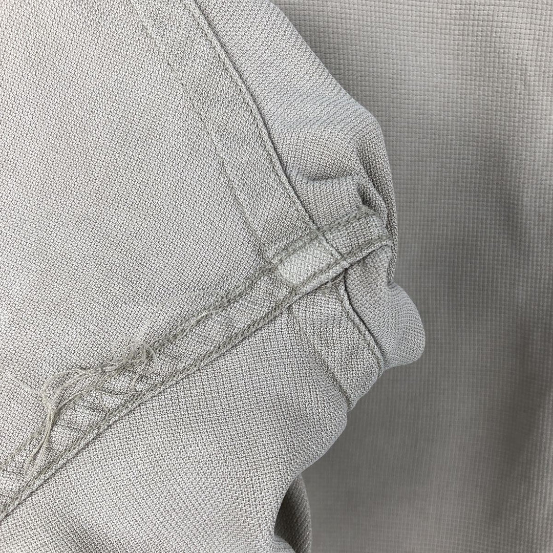 Perry Ellis Short Sleeve Open Collar Silk Shirt Box Shirt Men's XL silk Khaki type beige Vintage Second Hand