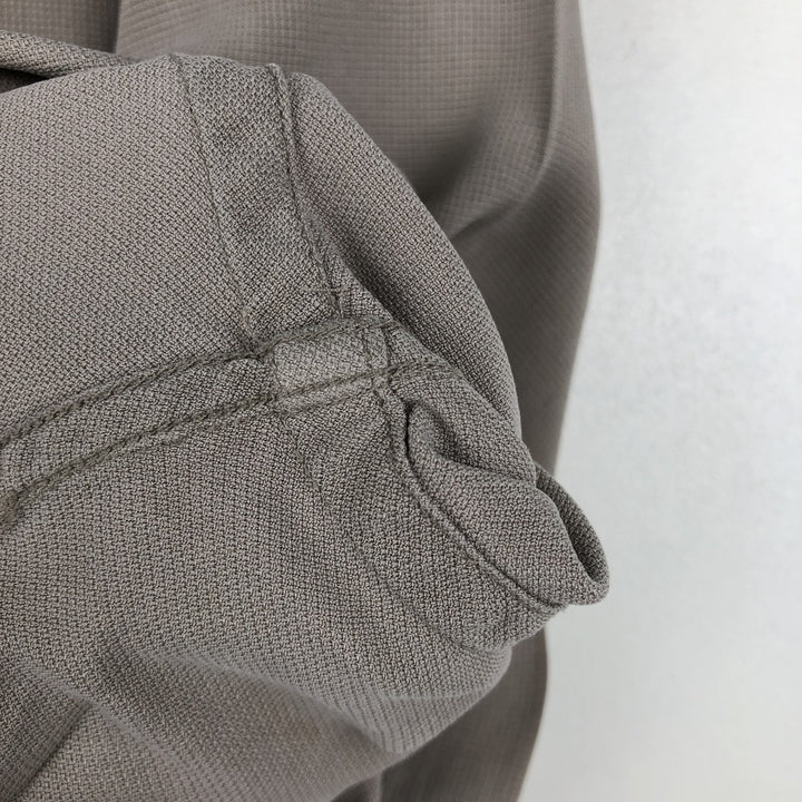 Perry Ellis Short Sleeve Open Collar Silk Shirt Box Shirt Men's XL silk Khaki type beige Vintage Second Hand