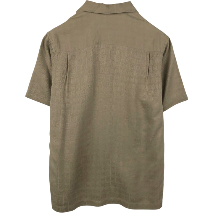 Perry Ellis PERRY ELLIS Short Sleeve Open Collar Silk Shirt Box Shirt Men's M silk Beige type Vintage Second Hand