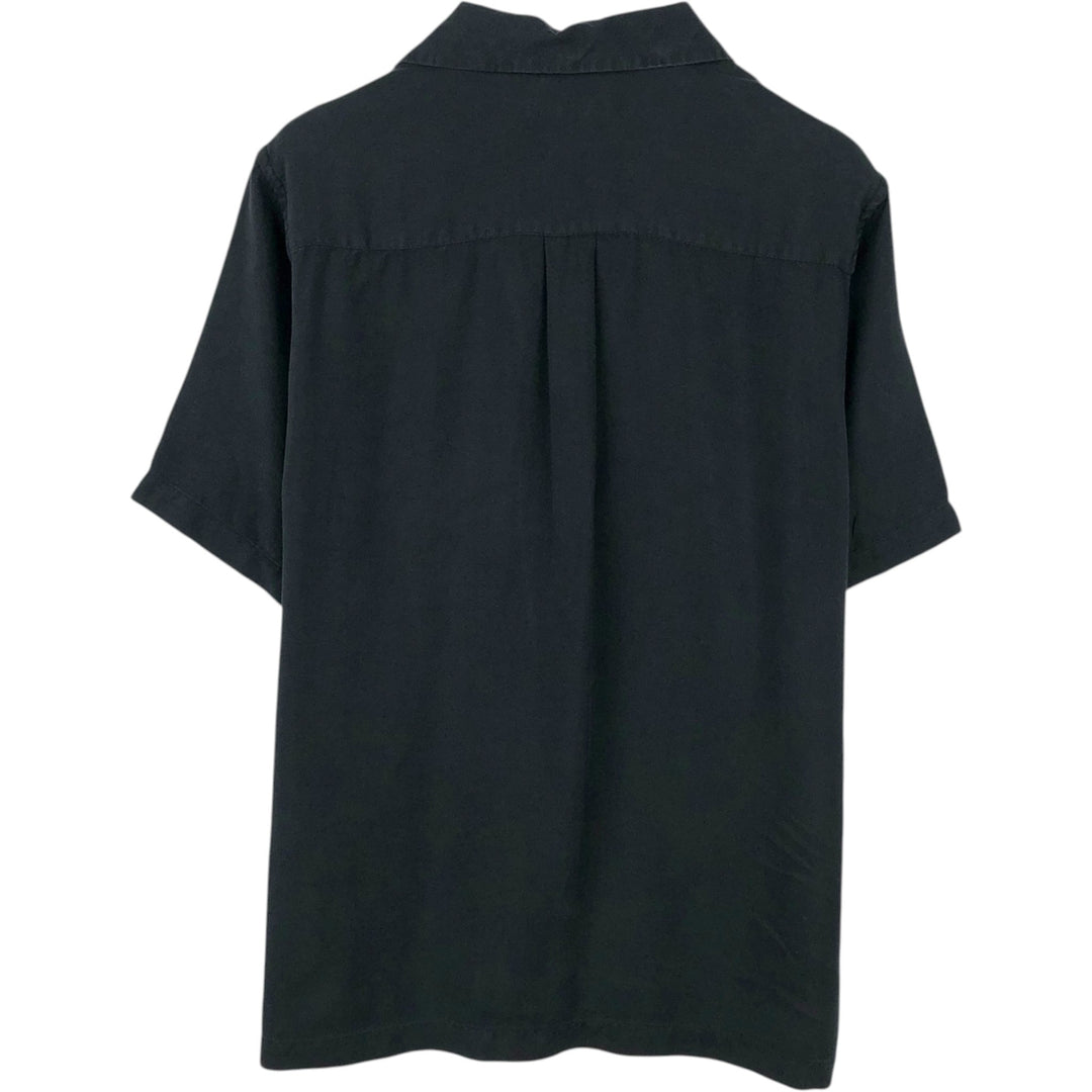 Perry Ellis PERRY ELLIS Short Sleeve Open Collar Silk Shirt Box Shirt Men's M silk black type Vintage Second Hand