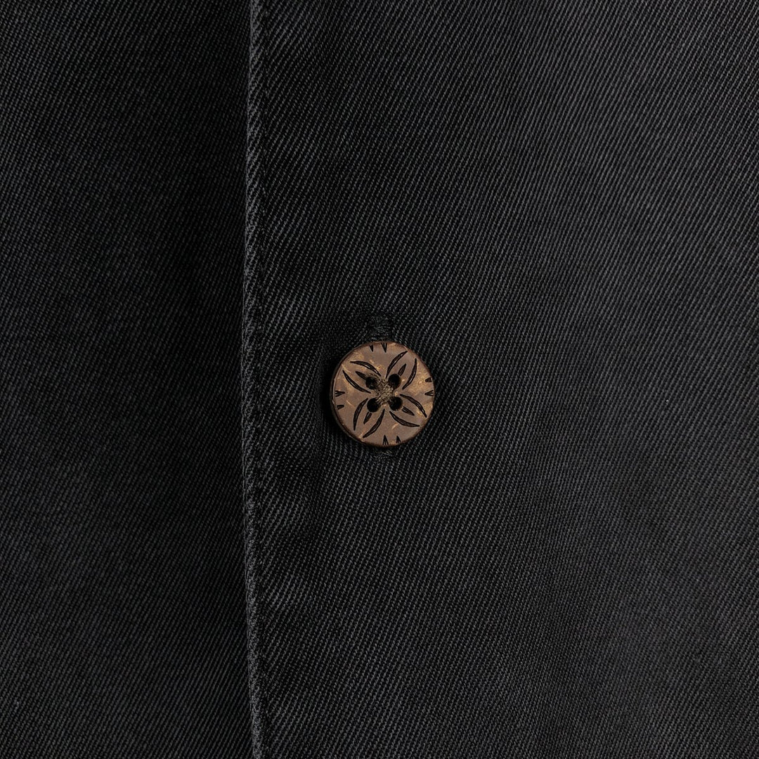 Tommy Bahama short sleeve open collar silk shirt, box shirt, men's XL size silk black type Vintage Second Hand