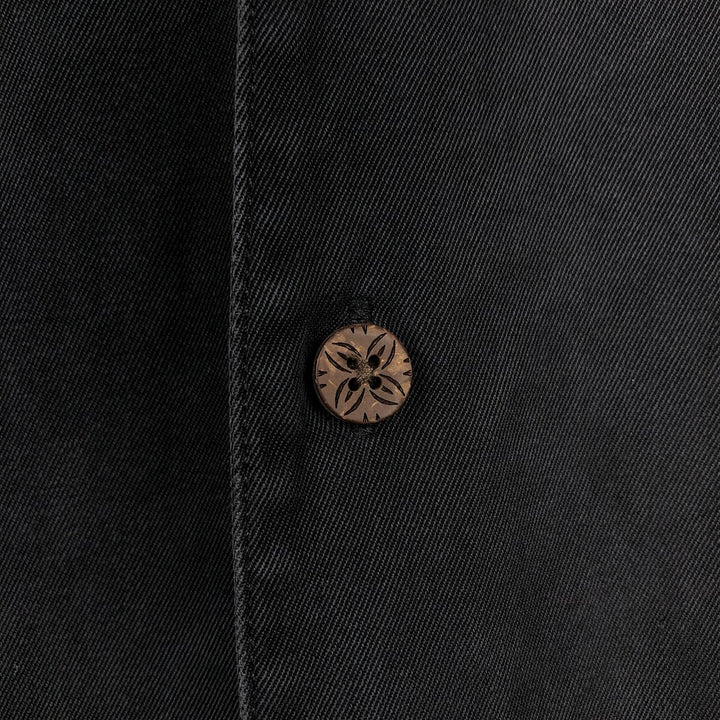 Tommy Bahama short sleeve open collar silk shirt, box shirt, men's XL size silk black type Vintage Second Hand