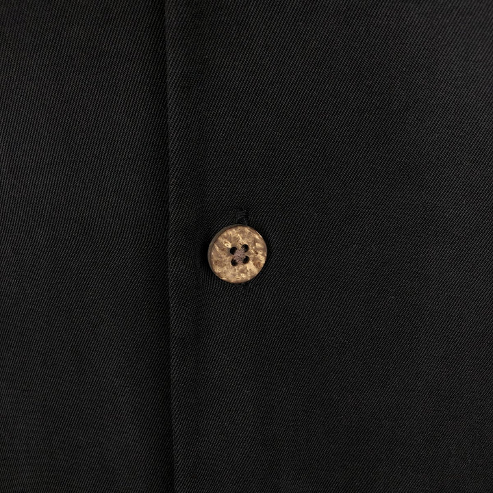 Tommy Bahama Relax Short-Sleeve Open-Collar Silk Shirt, Boxy Fit, Men's Size L (approx.) silk black type Vintage Second Hand