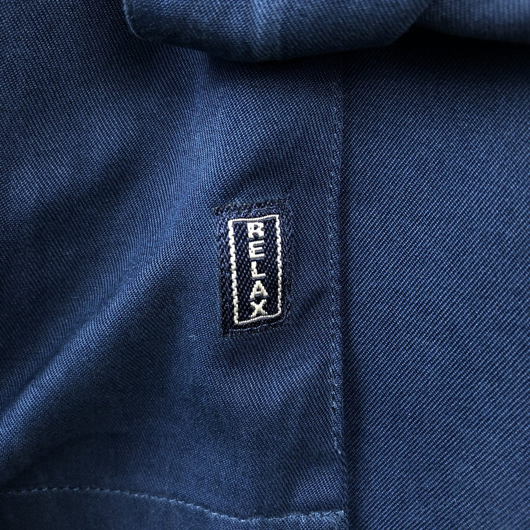 Tommy Bahama Relax Short-Sleeve Open-Collar Silk Shirt, Boxy Fit, Men's Size M silk navy blue type Vintage Second Hand