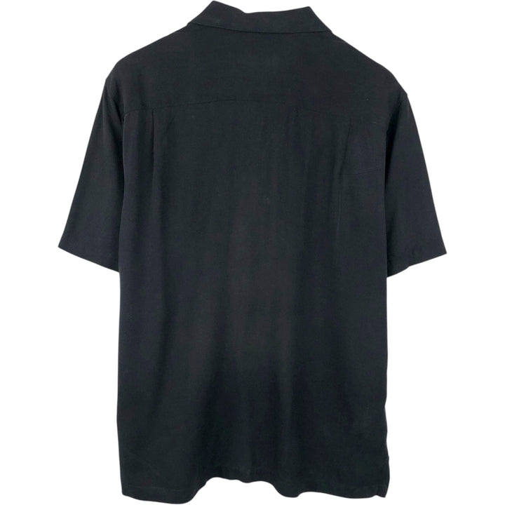 Tommy Bahama Original Fit Short-Sleeve Open-Collar Silk Shirt, Boxy Fit, Men's Size M (approx.) silk black type Vintage Second Hand