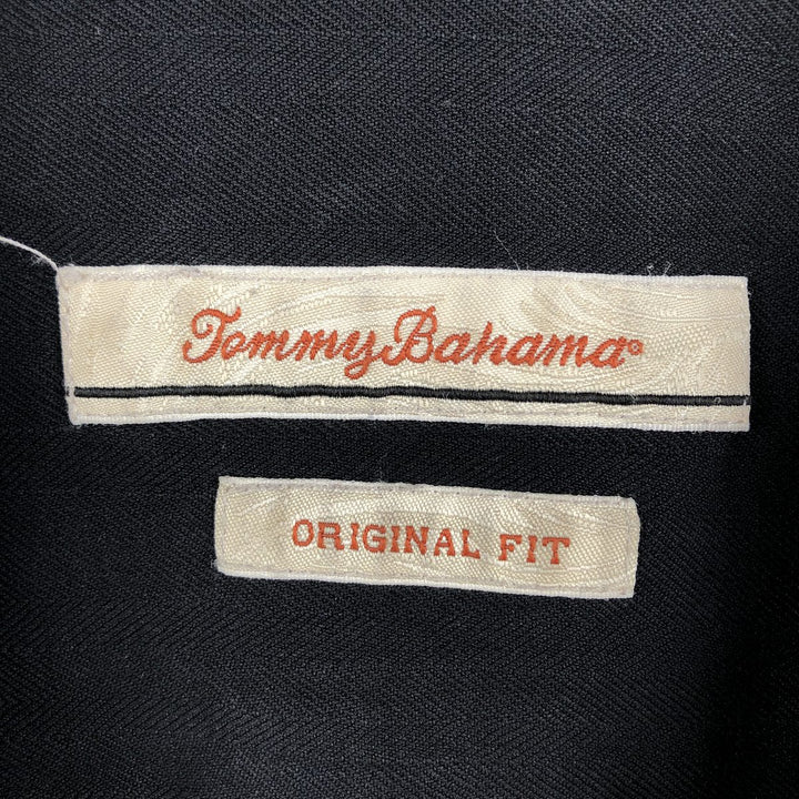 Tommy Bahama Original Fit Short-Sleeve Open-Collar Silk Shirt, Boxy Fit, Men's Size M (approx.) silk black type Vintage Second Hand