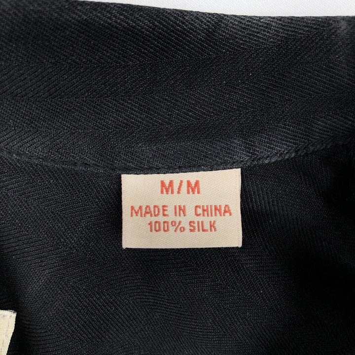 Tommy Bahama Original Fit Short-Sleeve Open-Collar Silk Shirt, Boxy Fit, Men's Size M (approx.) silk black type Vintage Second Hand