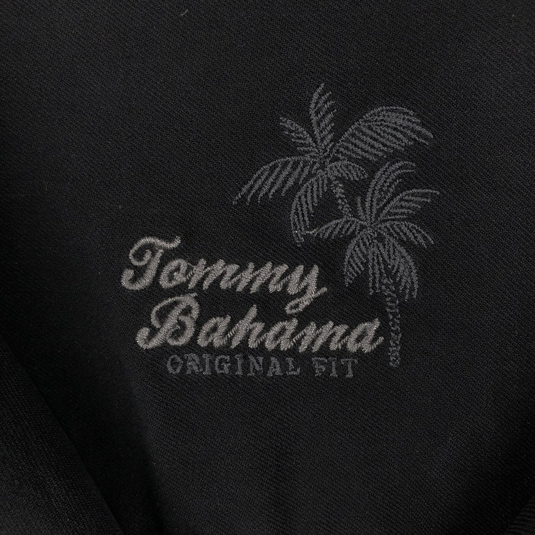 Tommy Bahama Original Fit Short-Sleeve Open-Collar Silk Shirt, Boxy Fit, Men's Size M (approx.) silk black type Vintage Second Hand