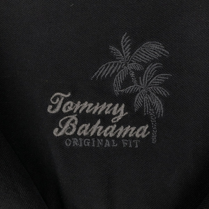 Tommy Bahama Original Fit Short-Sleeve Open-Collar Silk Shirt, Boxy Fit, Men's Size M (approx.) silk black type Vintage Second Hand