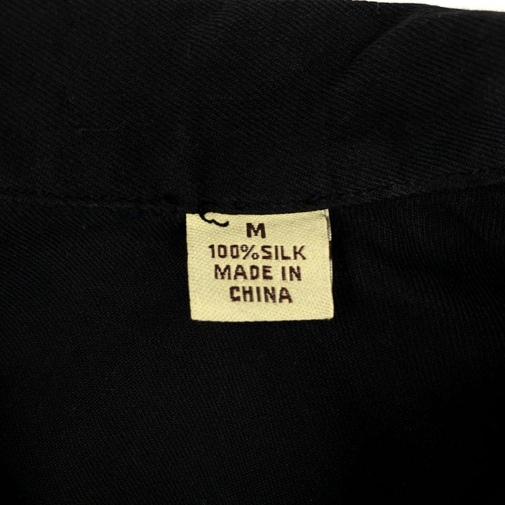 Tommy Bahama Original Fit Short-Sleeve Open-Collar Silk Shirt, Boxy Fit, Men's Size M (approx.) silk black type Vintage Second Hand