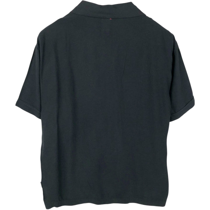 BC ETHIC TONIC CLOTHING Short-Sleeve Open-Collar Rayon Shirt, Boxy Fit, Made in USA, Men's Size XL (approx.) acetate black type Vintage Second Hand