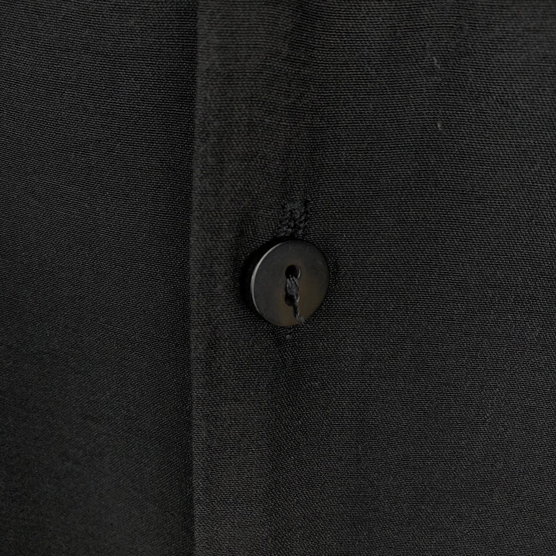 BC ETHIC TONIC CLOTHING Short-Sleeve Open-Collar Rayon Shirt, Boxy Fit, Made in USA, Men's Size XL (approx.) acetate black type Vintage Second Hand