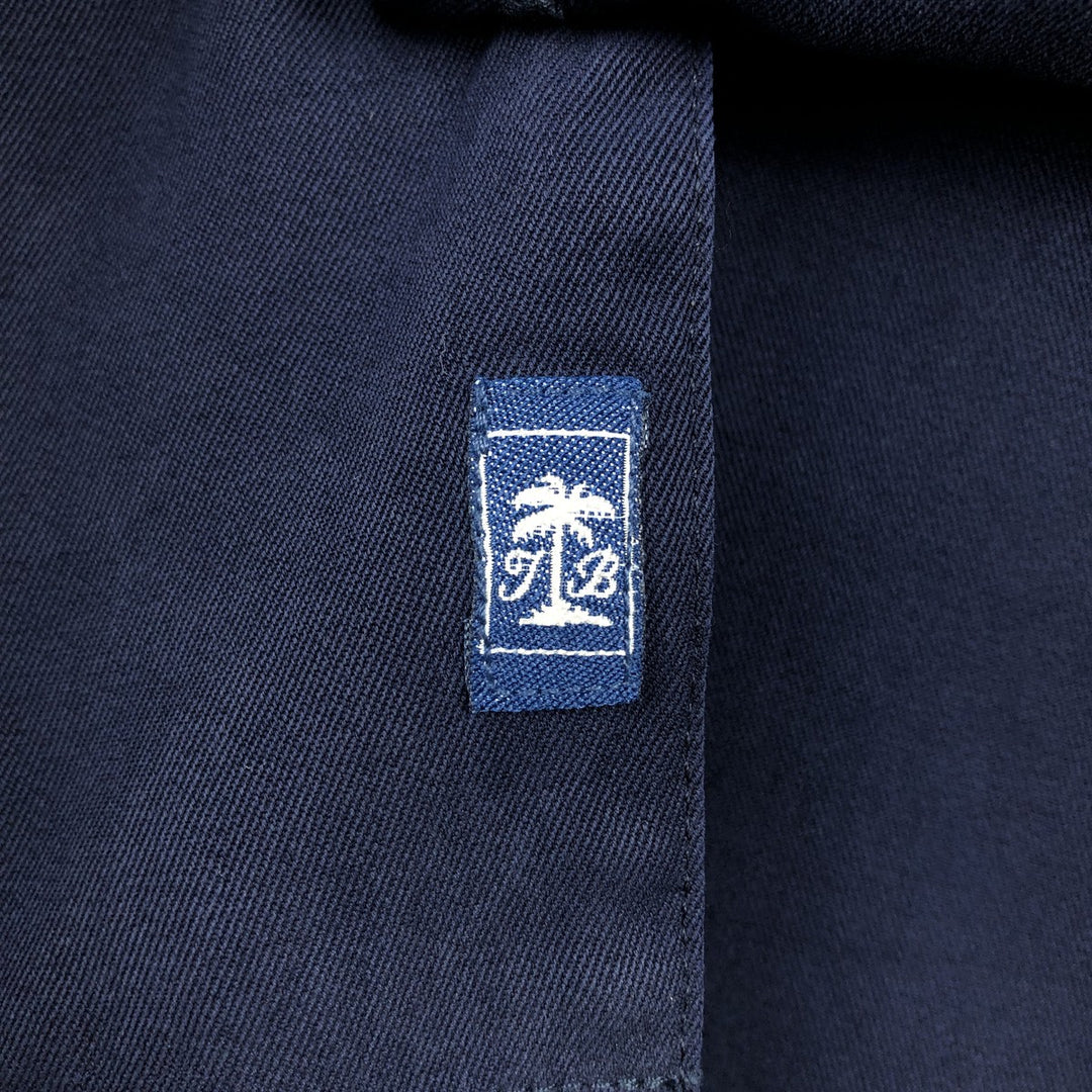 Tommy Bahama short sleeve open collar silk shirt, box shirt, men's XL size silk navy blue type Vintage Second Hand