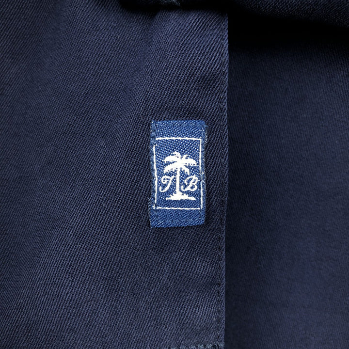 Tommy Bahama short sleeve open collar silk shirt, box shirt, men's XL size silk navy blue type Vintage Second Hand