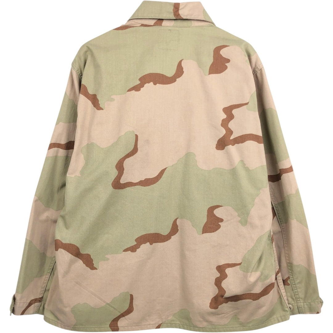 1990'S US Military Issue Camouflage Pattern 3C Desert Camo BDU Military Jacket, Made in USA, Large-Short (Men's Size L equivalent), Vintage cotton Beige type Vintage Second Hand