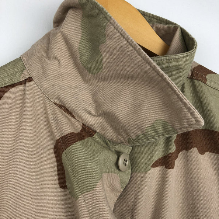 1990'S US Military Issue Camouflage Pattern 3C Desert Camo BDU Military Jacket, Made in USA, Large-Short (Men's Size L equivalent), Vintage cotton Beige type Vintage Second Hand