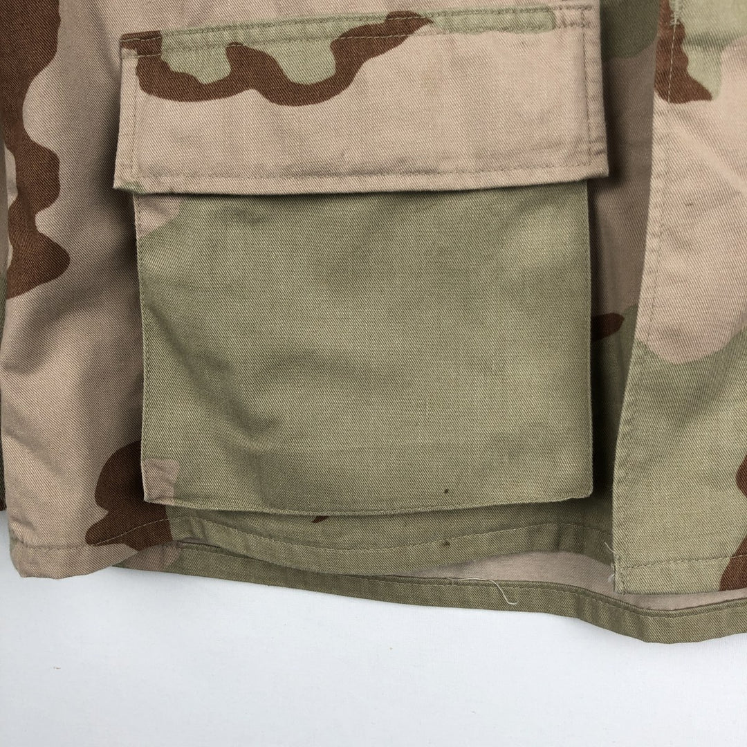 1990'S US Military Issue Camouflage Pattern 3C Desert Camo BDU Military Jacket, Made in USA, Large-Short (Men's Size L equivalent), Vintage cotton Beige type Vintage Second Hand