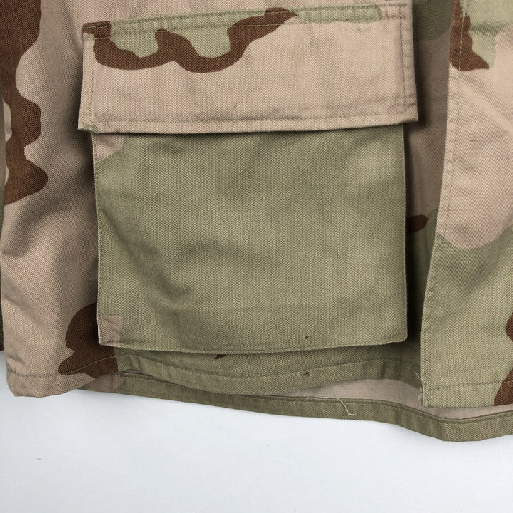 1990'S US Military Issue Camouflage Pattern 3C Desert Camo BDU Military Jacket, Made in USA, Large-Short (Men's Size L equivalent), Vintage cotton Beige type Vintage Second Hand