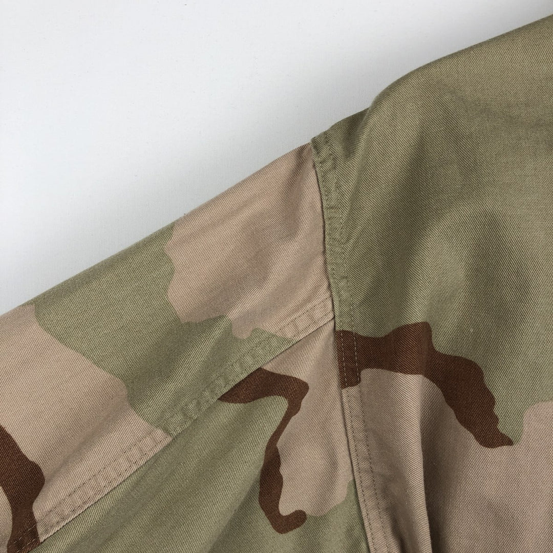 1990'S US Military Issue Camouflage Pattern 3C Desert Camo BDU Military Jacket, Made in USA, Large-Short (Men's Size L equivalent), Vintage cotton Beige type Vintage Second Hand