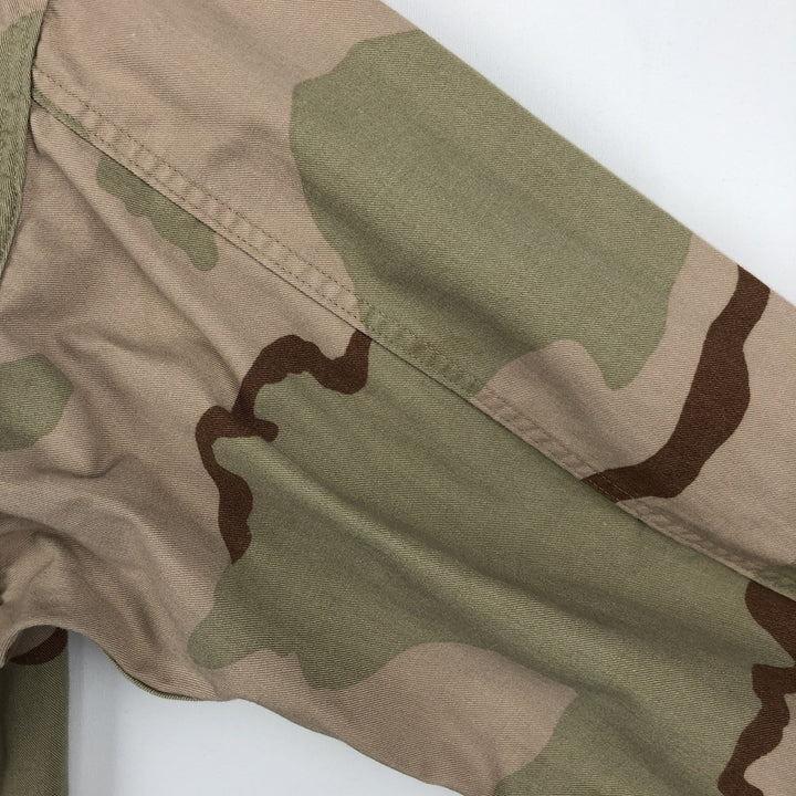 1990'S US Military Issue Camouflage Pattern 3C Desert Camo BDU Military Jacket, Made in USA, Large-Short (Men's Size L equivalent), Vintage cotton Beige type Vintage Second Hand