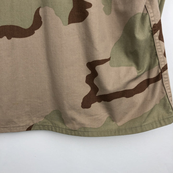 1990'S US Military Issue Camouflage Pattern 3C Desert Camo BDU Military Jacket, Made in USA, Large-Short (Men's Size L equivalent), Vintage cotton Beige type Vintage Second Hand