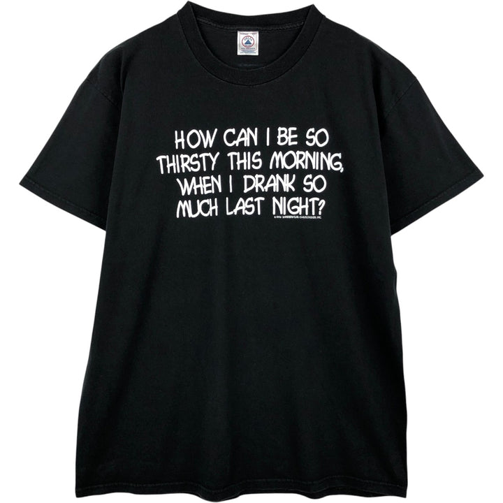 90'S Delta message print T-shirt, men's size L (approx.) cotton black type Vintage Second Hand