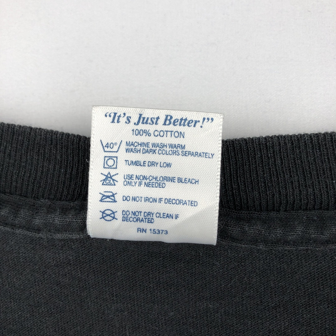 90'S Delta message print T-shirt, men's size L (approx.) cotton black type Vintage Second Hand
