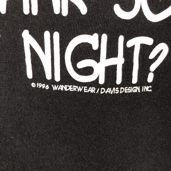 90'S Delta message print T-shirt, men's size L (approx.) cotton black type Vintage Second Hand