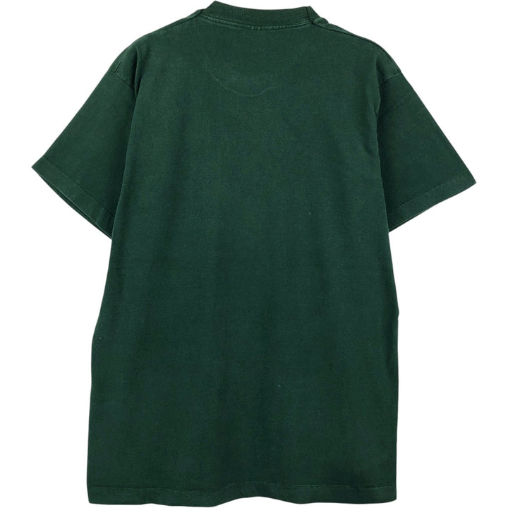 90'S Fruit of the Loom Art T-Shirt, Made in USA, Men's Size L (approx.), Vintage cotton Green type dark green Vintage Second Hand
