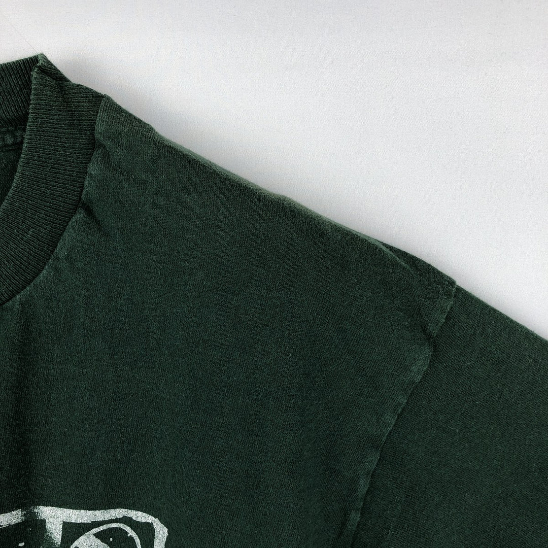 90'S Fruit of the Loom Art T-Shirt, Made in USA, Men's Size L (approx.), Vintage cotton Green type dark green Vintage Second Hand