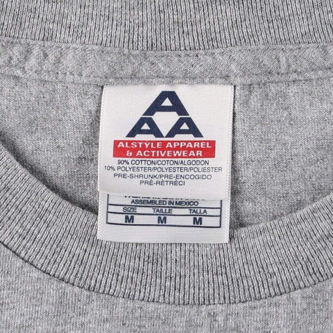 2000'S ALSTYLE Print T-shirt, Men's Size M cotton gray type Vintage Second Hand