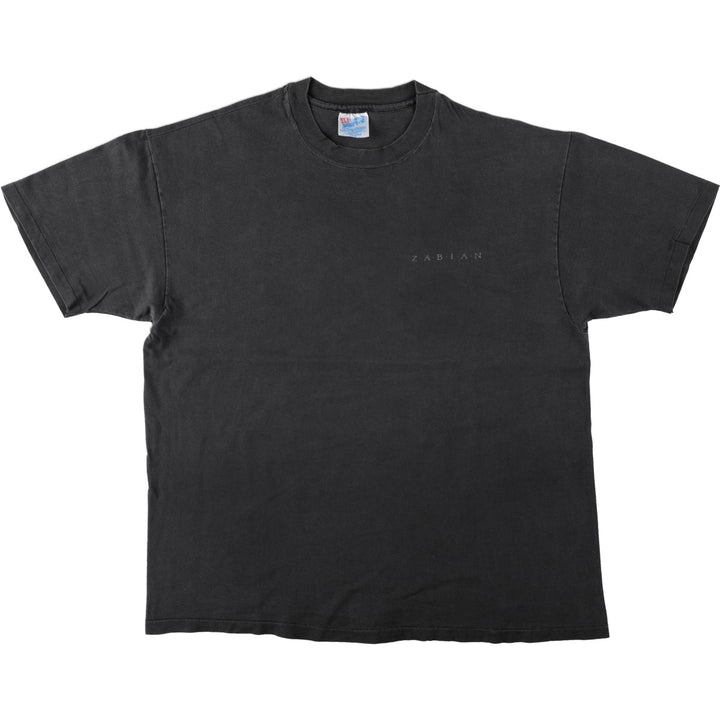 90'S Hanes BEEFY-T ZABIAN Print T-Shirt, Made in USA, Men's XL equivalent, Vintage cotton Charcoal Vintage Second Hand