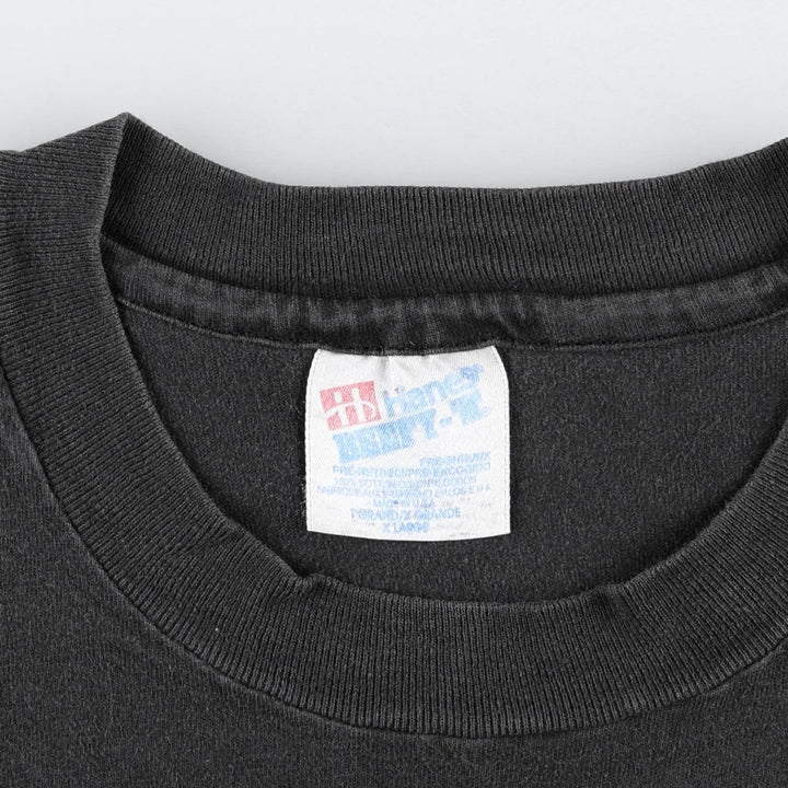 90'S Hanes BEEFY-T ZABIAN Print T-Shirt, Made in USA, Men's XL equivalent, Vintage cotton Charcoal Vintage Second Hand