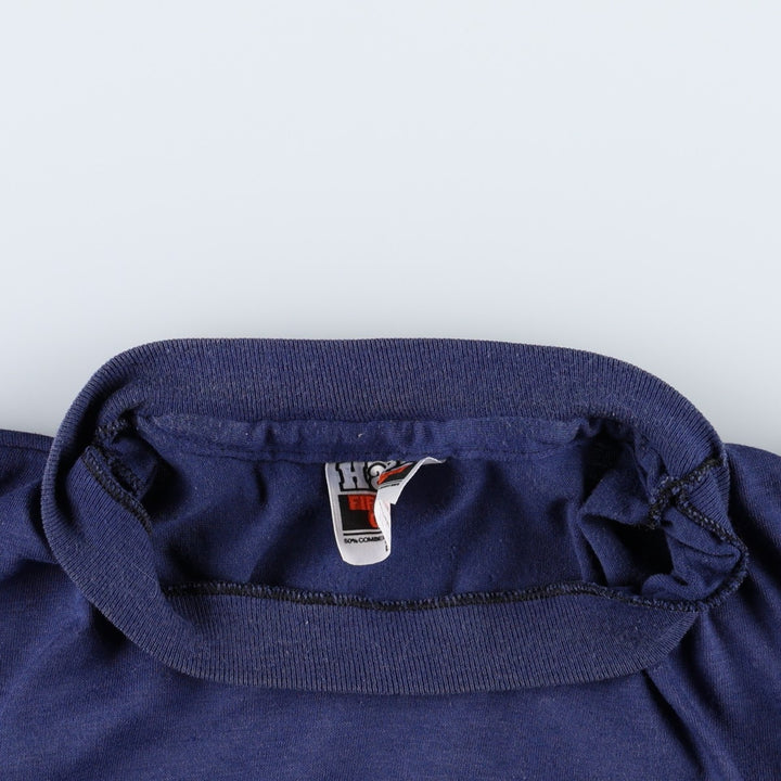 1980'S Hanes orange tag St. Thomas, VI souvenir T-shirt, made in USA, men's size L equivalent. cotton navy blue type Vintage Second Hand