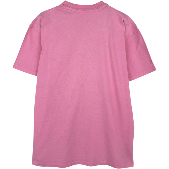 90'S Anvil Printed T-shirt, Made in USA, Men's L size, Vintage cotton pink type Vintage Second Hand