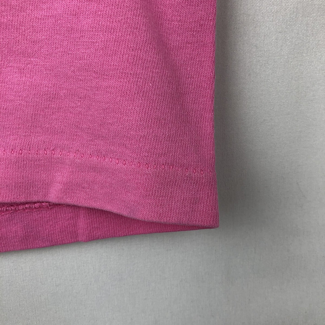 90'S Anvil Printed T-shirt, Made in USA, Men's L size, Vintage cotton pink type Vintage Second Hand