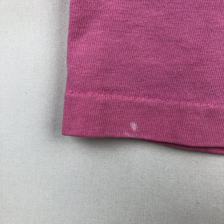 90'S Anvil Printed T-shirt, Made in USA, Men's L size, Vintage cotton pink type Vintage Second Hand