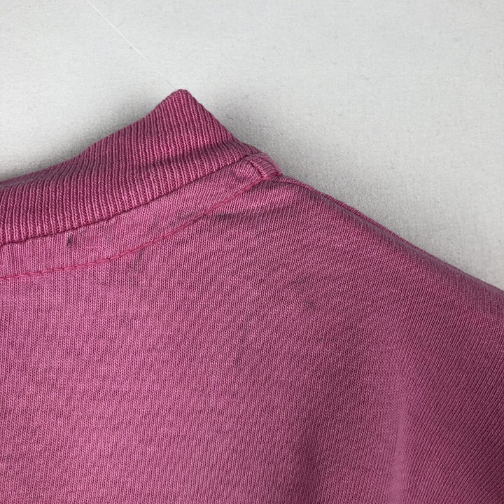 90'S Anvil Printed T-shirt, Made in USA, Men's L size, Vintage cotton pink type Vintage Second Hand