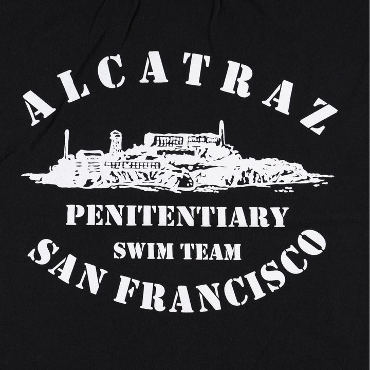 2000'S Delta Pro Weight Alcatraz Federal Penitentiary Parody Print T-Shirt (Men's XL equivalent) cotton black type Vintage Second Hand