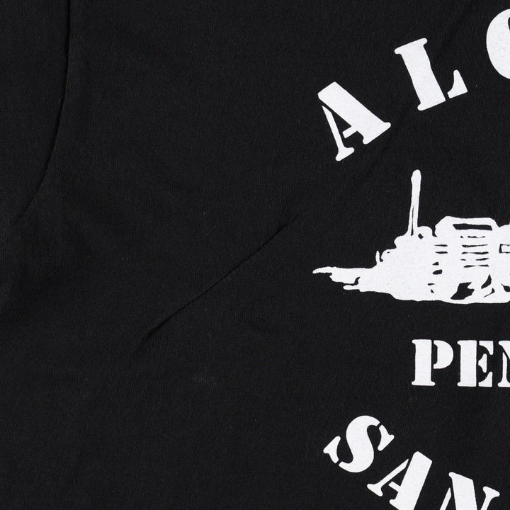 2000'S Delta Pro Weight Alcatraz Federal Penitentiary Parody Print T-Shirt (Men's XL equivalent) cotton black type Vintage Second Hand