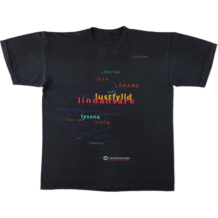 90'S Print T-Shirt, Men's Size M (approx.), Vintage unclear black type Vintage Second Hand