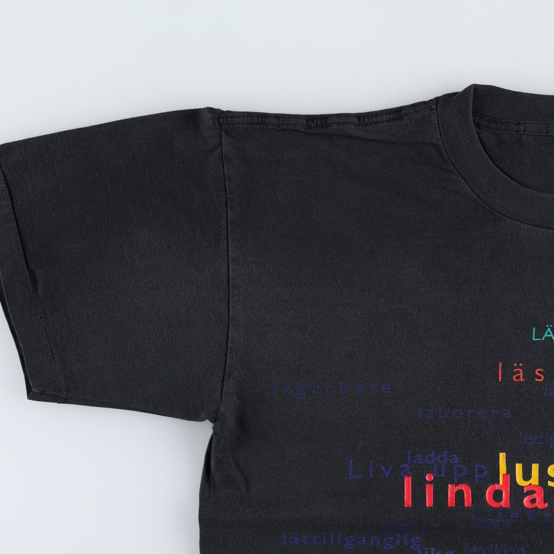 90'S Print T-Shirt, Men's Size M (approx.), Vintage unclear black type Vintage Second Hand