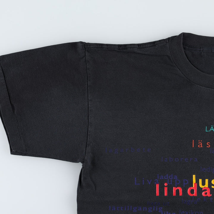 90'S Print T-Shirt, Men's Size M (approx.), Vintage unclear black type Vintage Second Hand