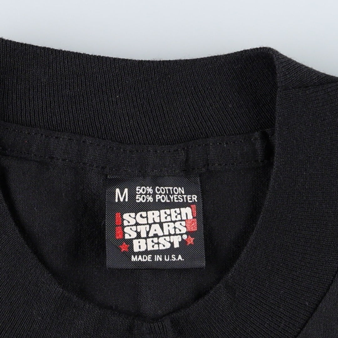 80's SCREEN STARS BEST Printed T-shirt Made in USA Men's M Vintage cotton black type Vintage Second Hand