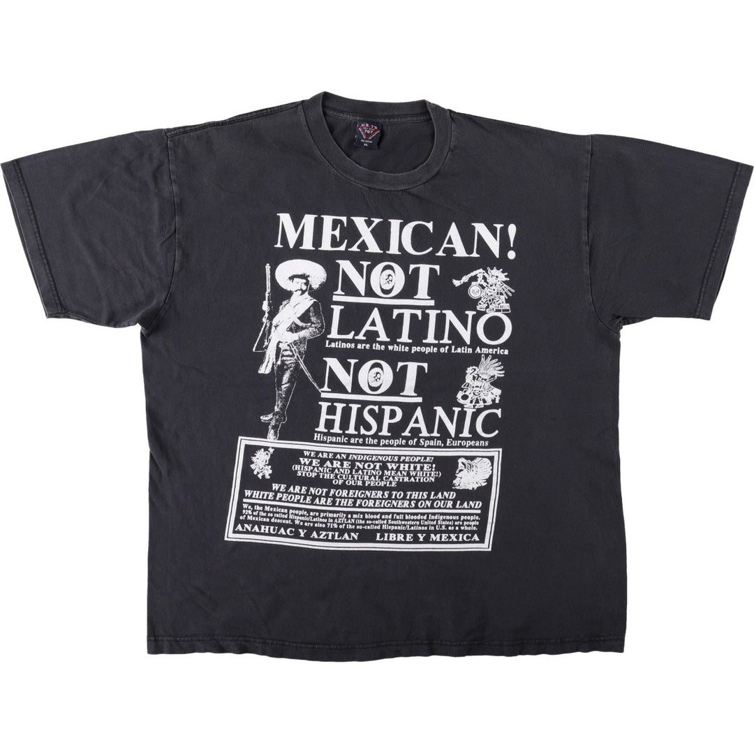 US T'S HEAVY WEIGHT Printed T-Shirt, Men's XL (approx.) cotton black type Vintage Second Hand