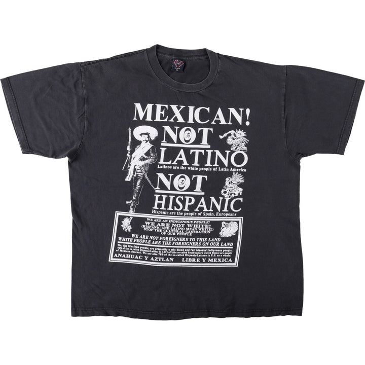 US T'S HEAVY WEIGHT Printed T-Shirt, Men's XL (approx.) cotton black type Vintage Second Hand