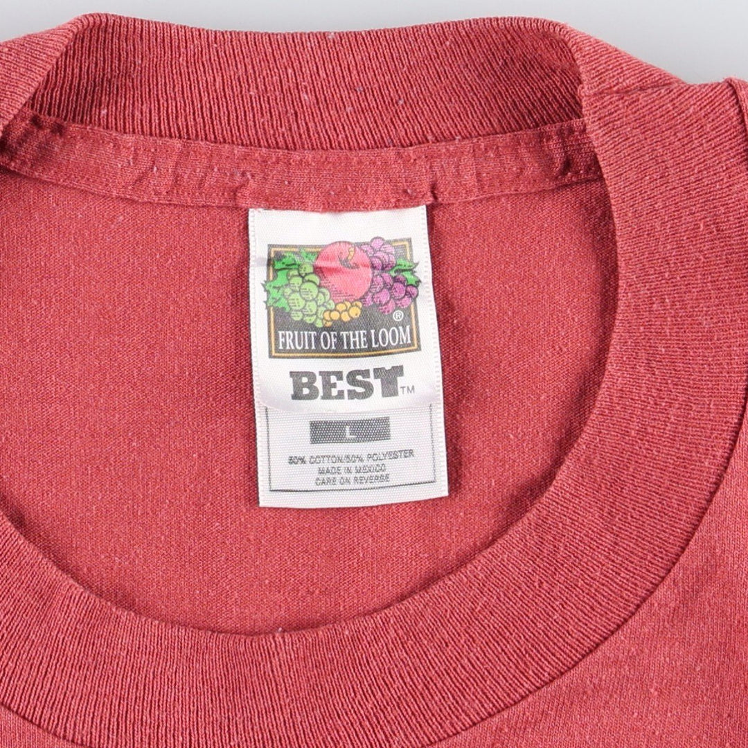 90'S Fruit of the Loom Best Printed T-shirt, Men's, Size L, Vintage cotton red type Vintage Second Hand