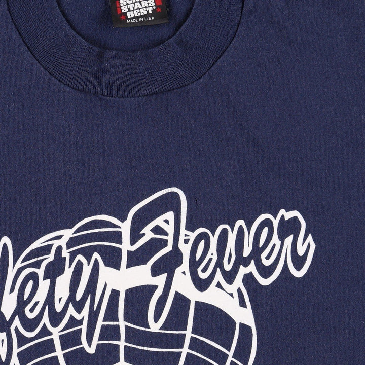 90'S Screen Stars Best Printed T-Shirt, Made in USA, Men's XL, Vintage cotton navy blue type Vintage Second Hand