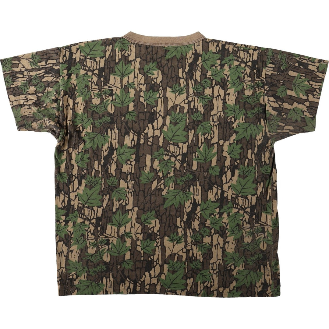 ~90'S Real Tree Camo Pocket T-Shirt, Men's Size L (Equivalent), Vintage unclear Khaki type Vintage Second Hand